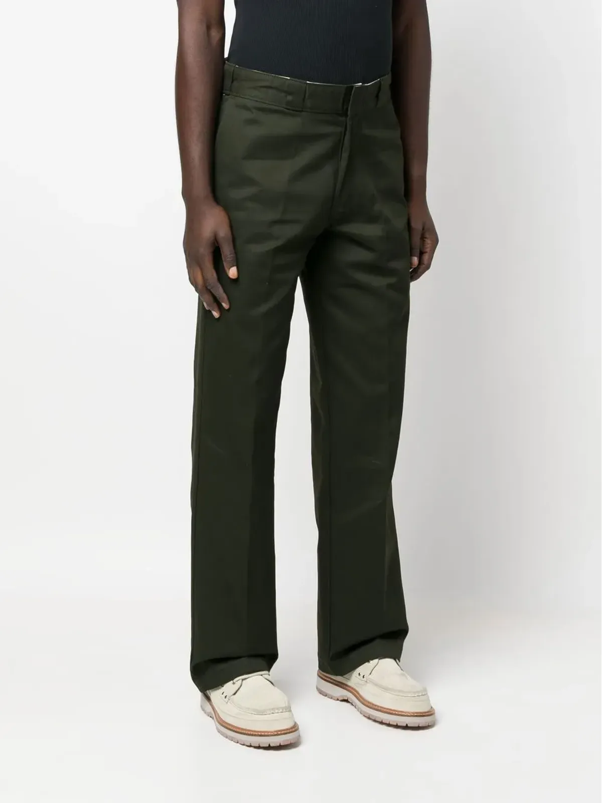 Dickies Construct オリーブグリーンのストレートレッグ テーラードパンツ - 画像3