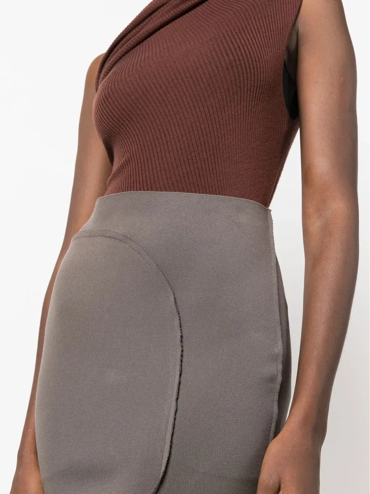 Rick Owens アシンメトリック ミディ丈スカート - 画像5