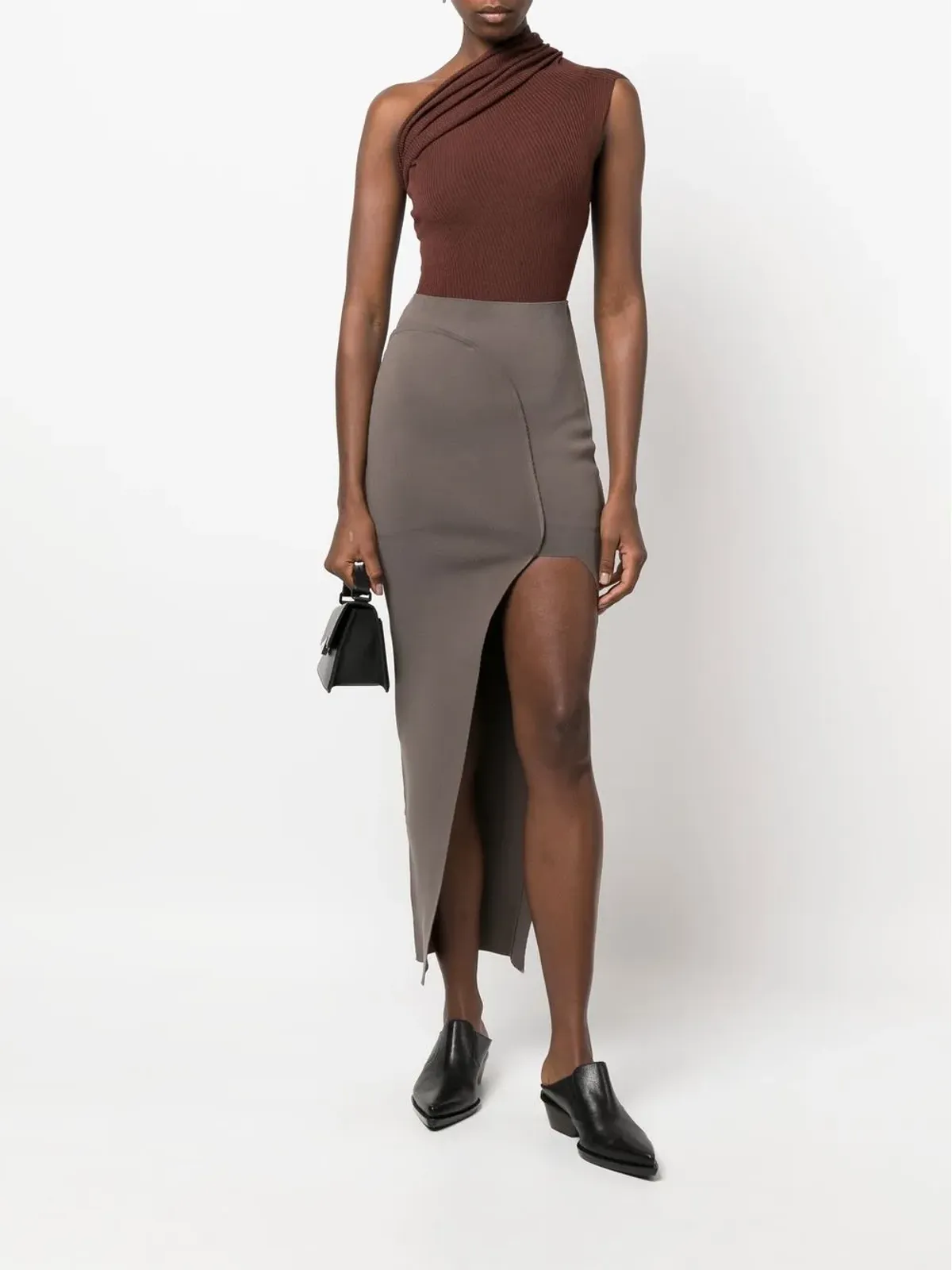 Rick Owens アシンメトリック ミディ丈スカート - 画像2