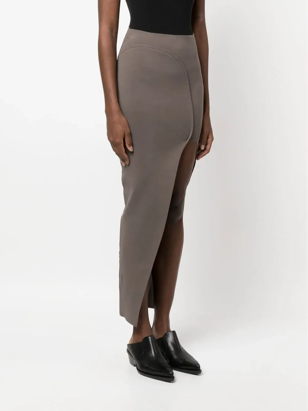 Rick Owens アシンメトリック ミディ丈スカート - 画像3
