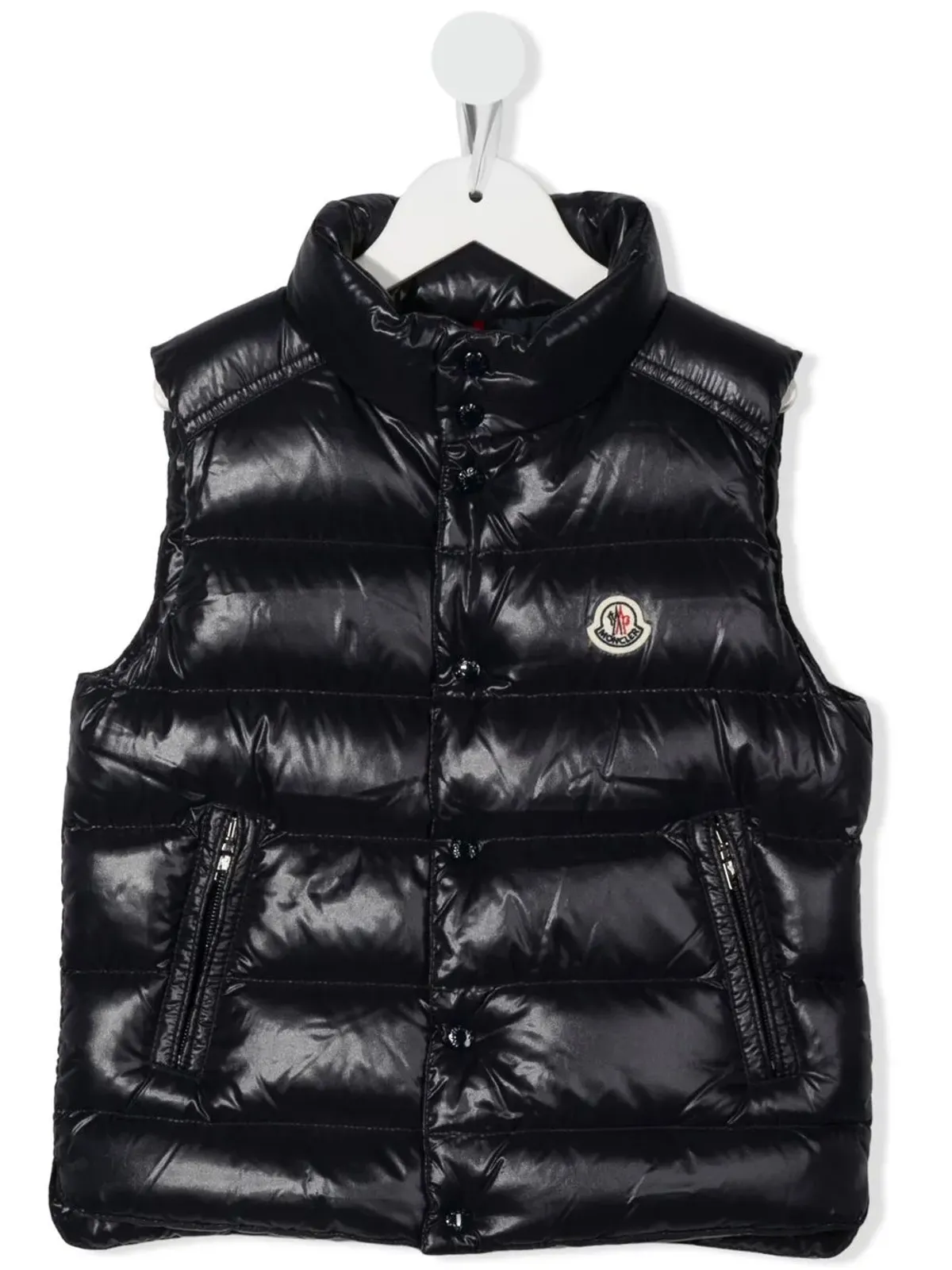 Moncler Enfant ダウンフェザー入り ロゴパッチ ジレ - 画像1