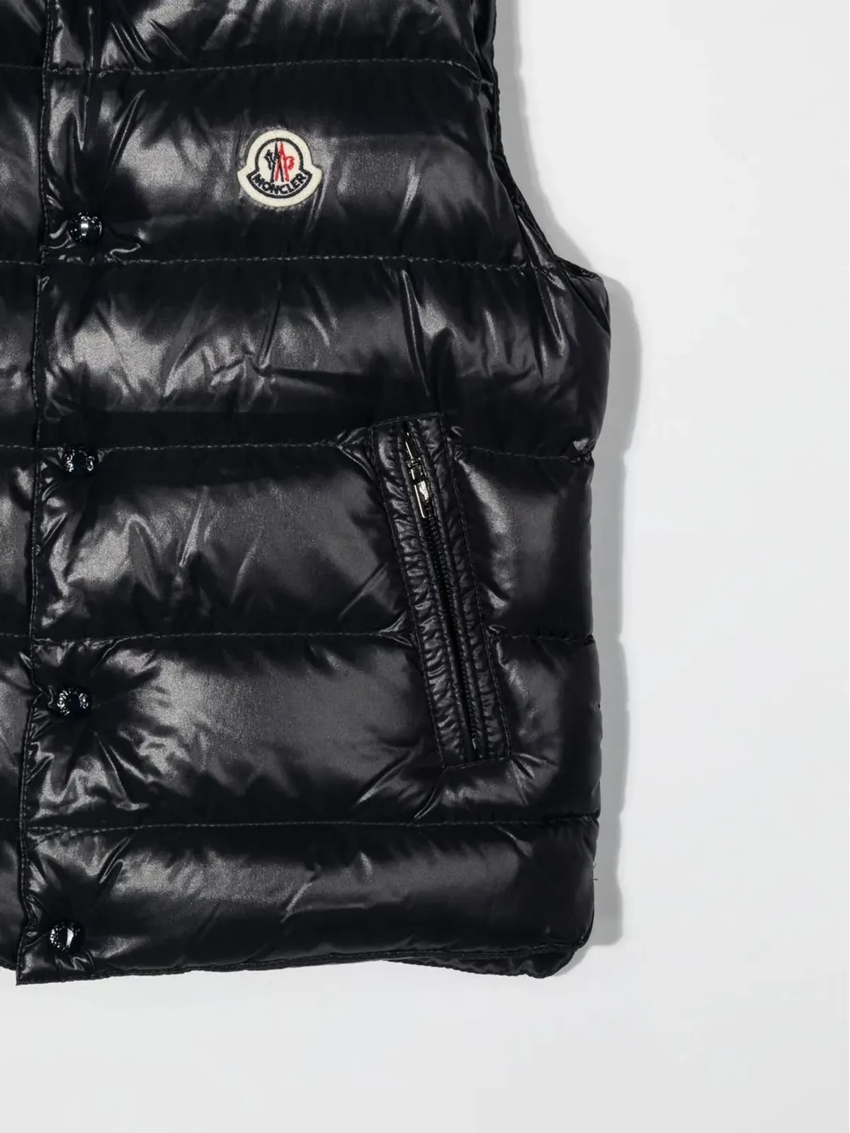 Moncler Enfant ダウンフェザー入り ロゴパッチ ジレ - 画像3