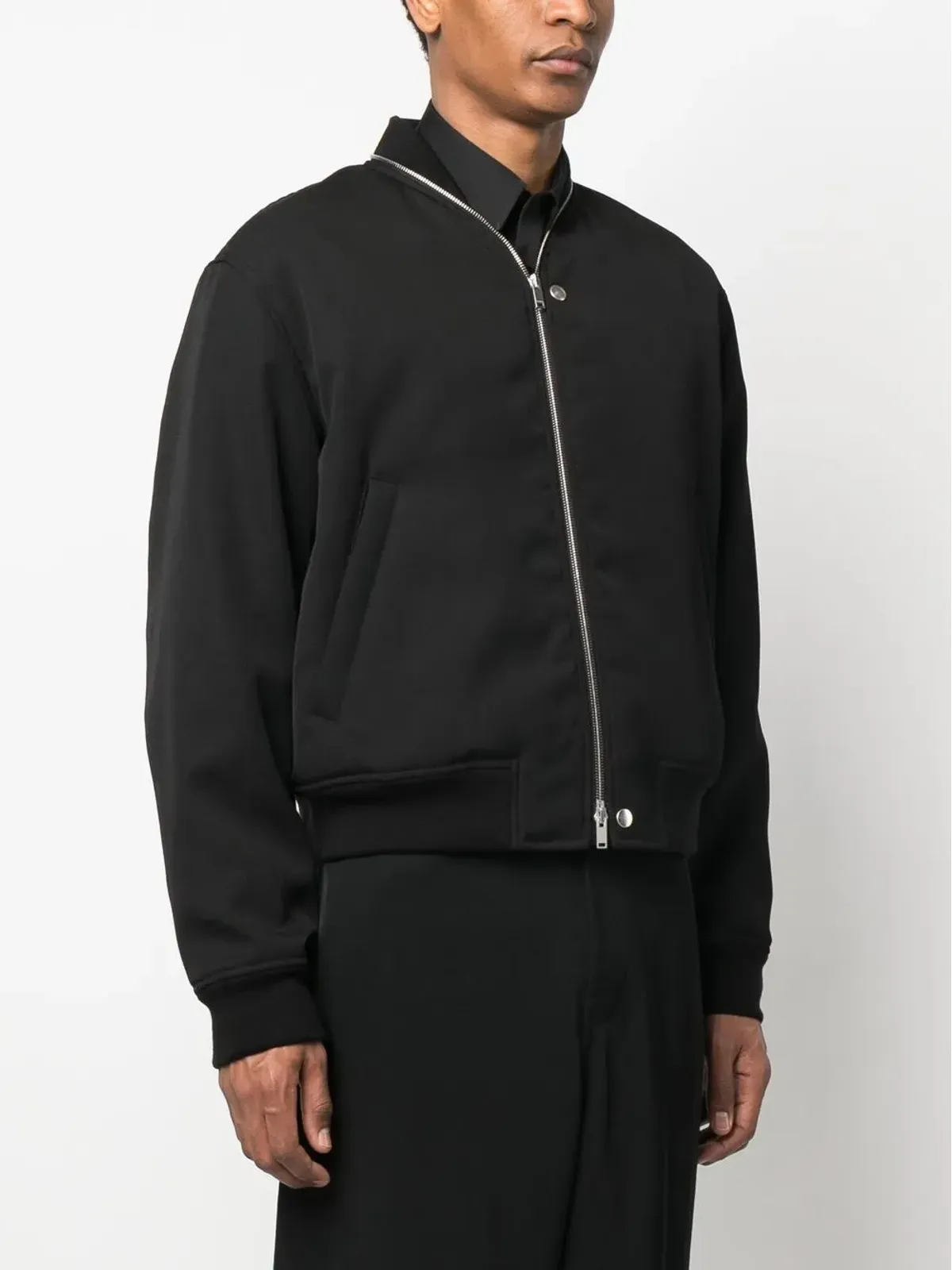 Jil Sander ジップ付きウールボンバージャケット - 画像3