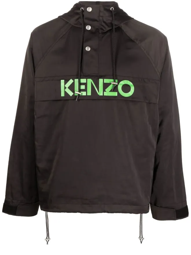 Kenzo Kenzo ロゴプリント フード付きサテンジャケットの商品画像