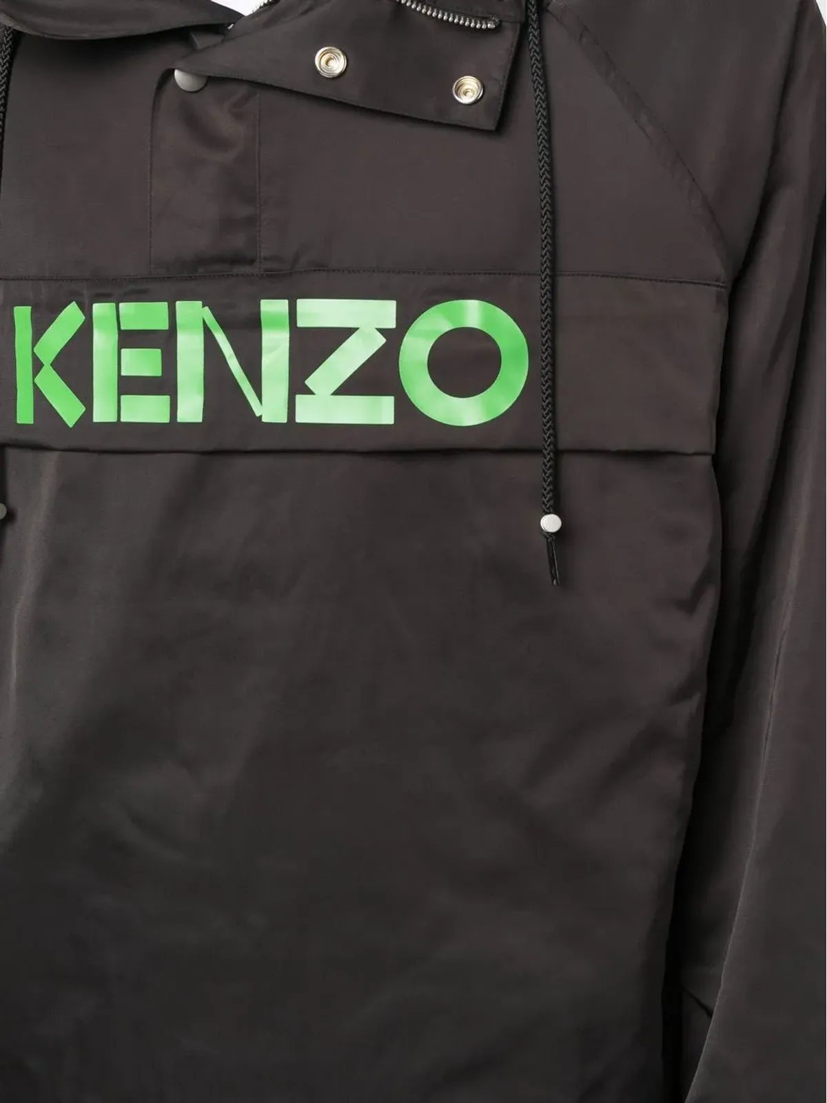 Kenzo ロゴプリント フード付きサテンジャケット - 画像5