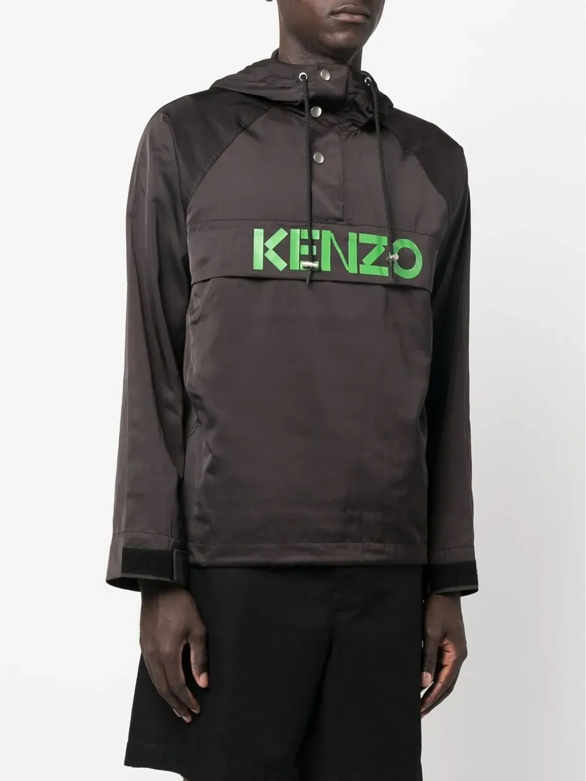 Kenzo ロゴプリント フード付きサテンジャケット - 画像3
