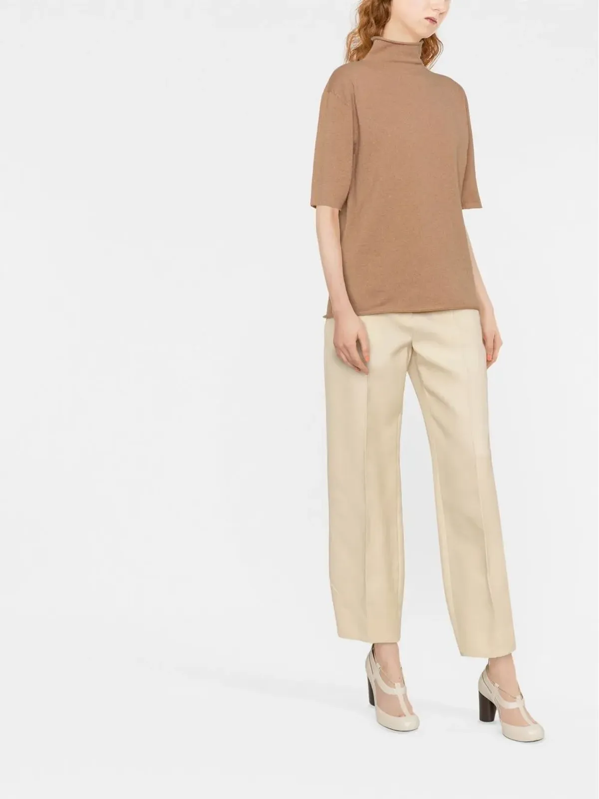 Jil Sander 半袖ロールネック ニットトップ - ベージュ系 - 画像2