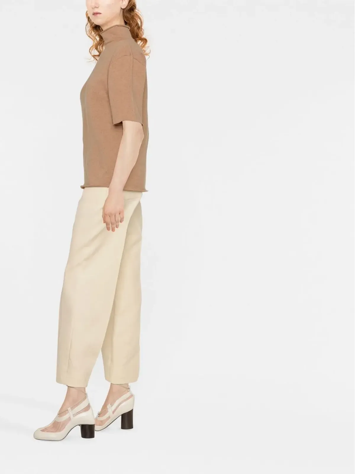 Jil Sander 半袖ロールネック ニットトップ - ベージュ系 - 画像3