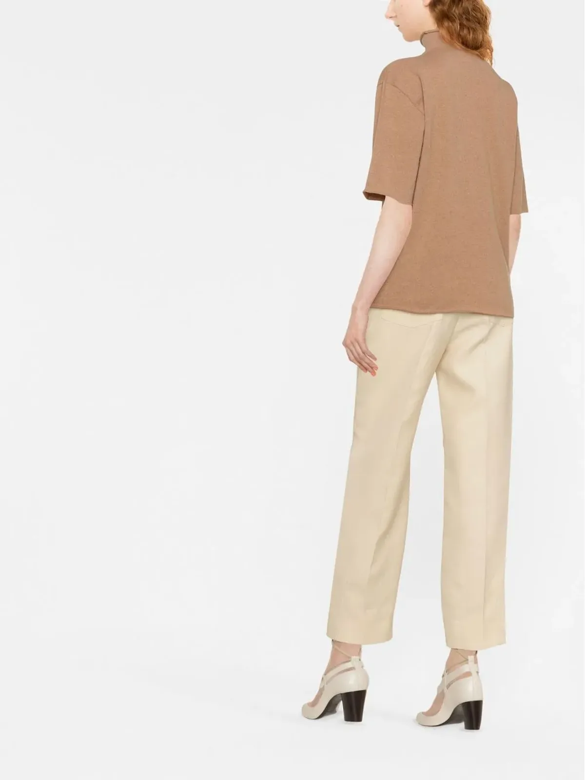 Jil Sander 半袖ロールネック ニットトップ - ベージュ系 - 画像4