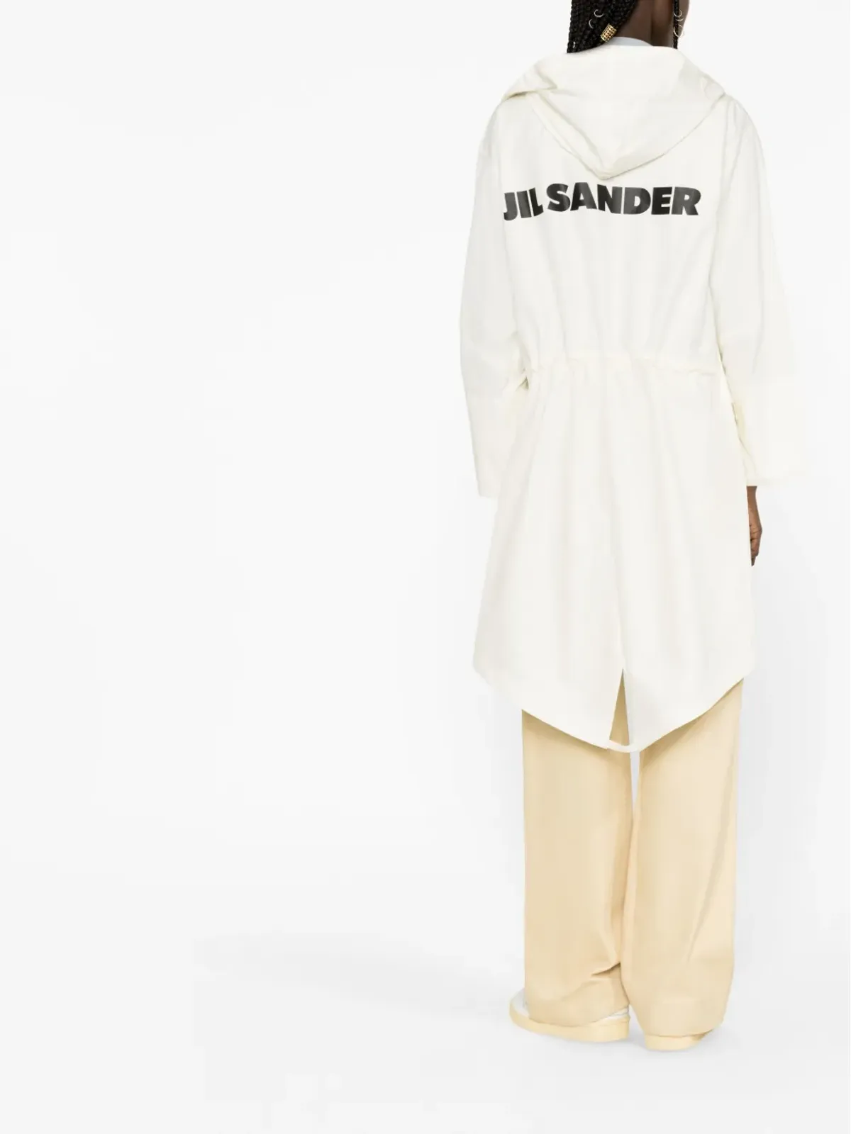 Jil Sander ロゴプリント ドローストリング コート - 画像2