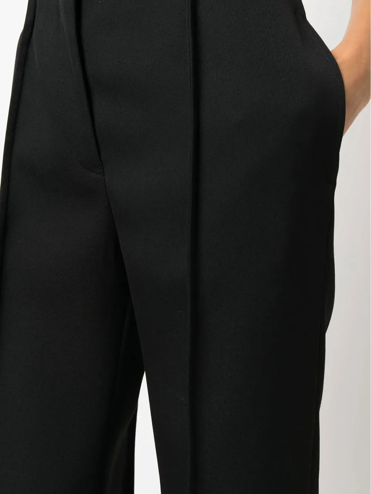 Jil Sander クロップド ウール混紡のワイドレッグパンツ（ブラック） - 画像5