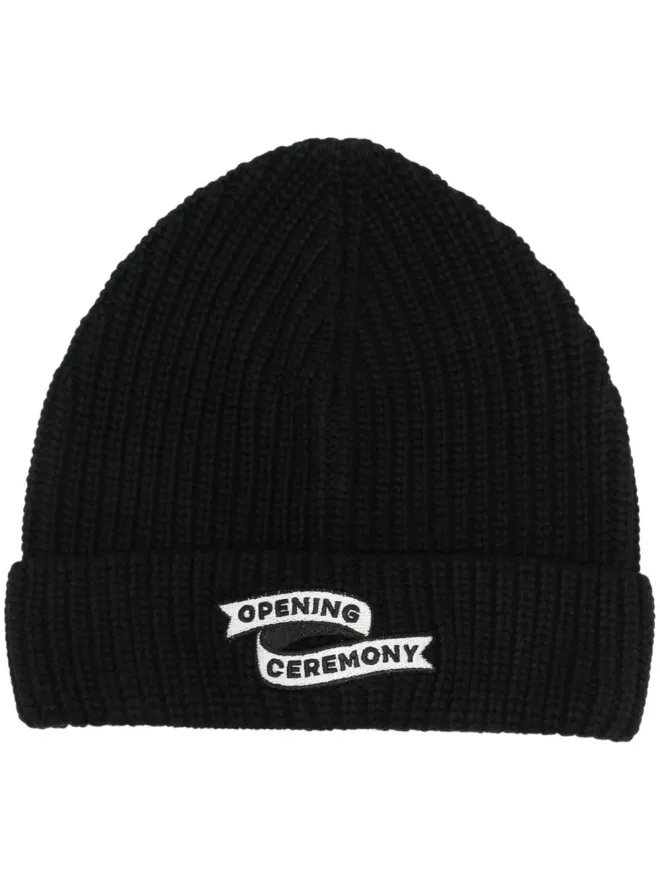 Opening Ceremony Opening Ceremony フラグロゴ ニットビーニー帽 ブラックの商品画像