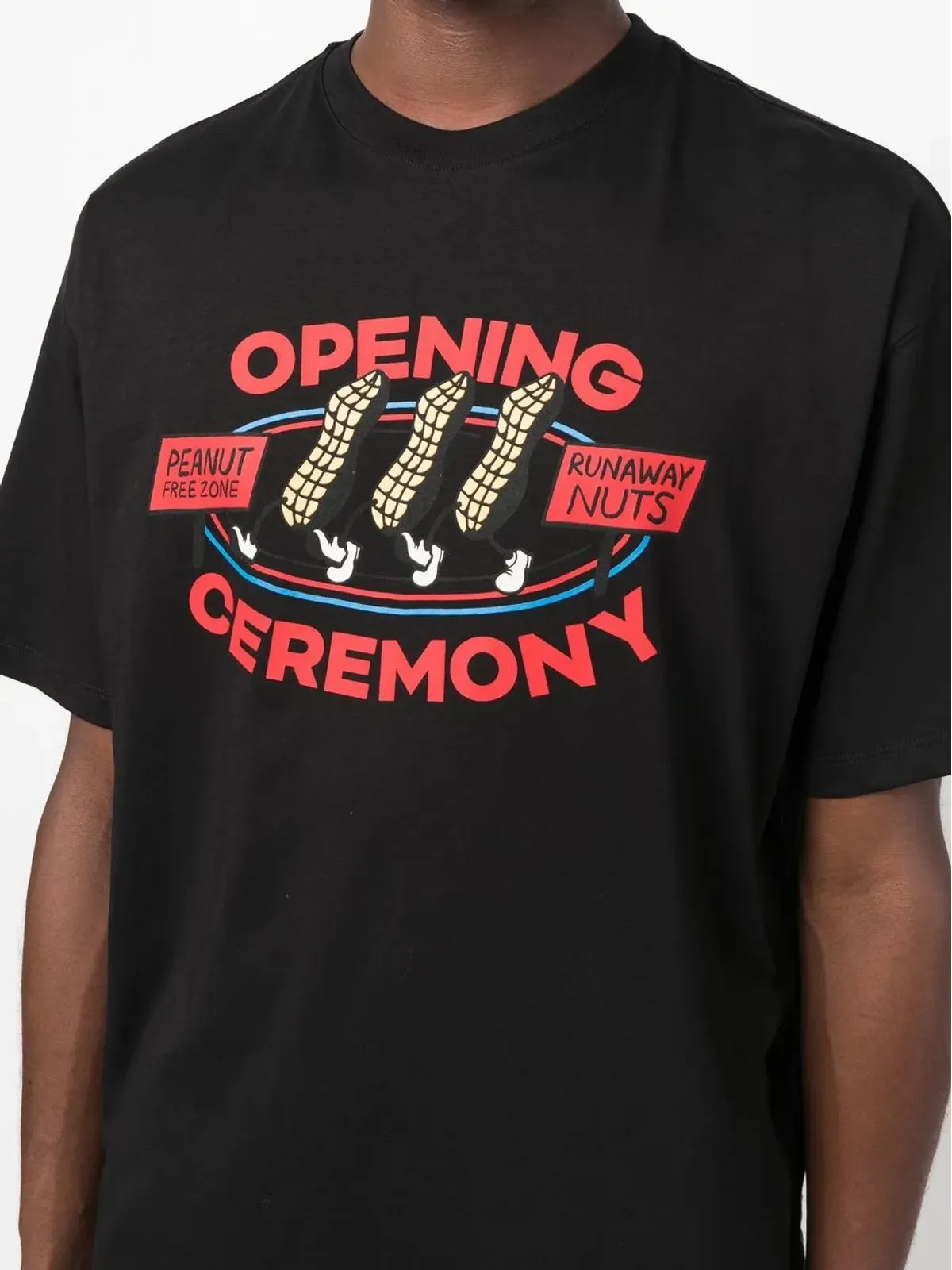 Opening Ceremony ピーナッツ ロゴ コットン Tシャツ ブラック - 画像5