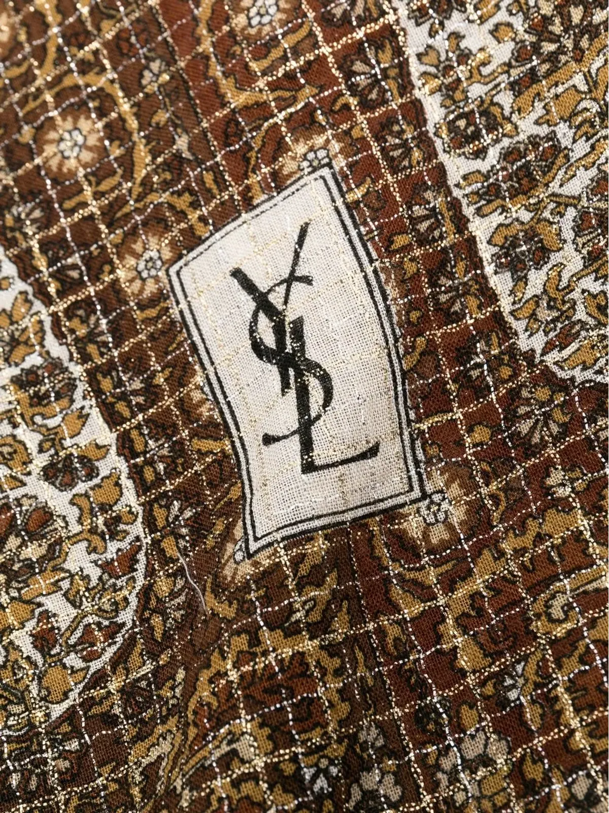 Saint Laurent Pre-Owned 1970年代 ペイズリー柄スカーフ - オレンジ - 画像3