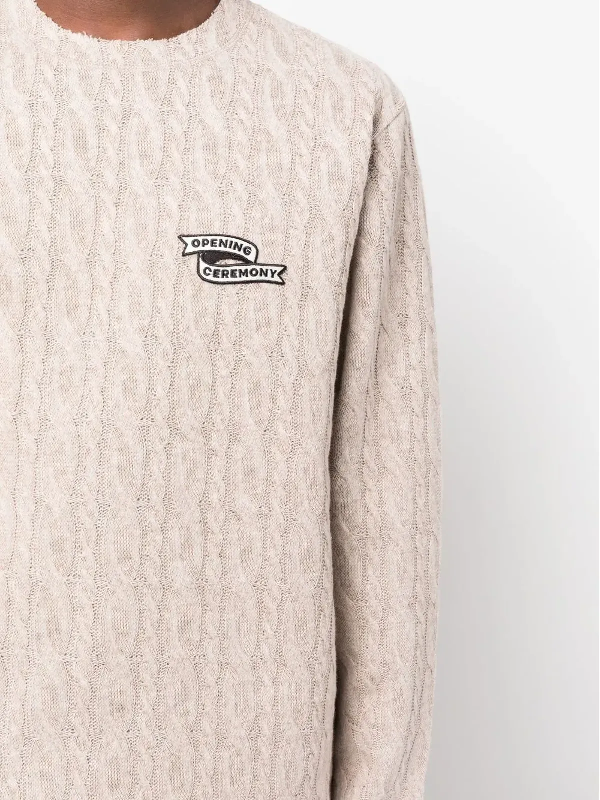 Opening Ceremony 刺繍ロゴ入り ケーブルニット セーター - 画像5