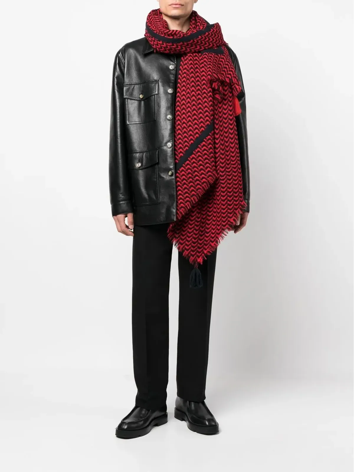 Givenchy Pre-Owned 1980年代幾何学柄 ウールスカーフ - 画像2