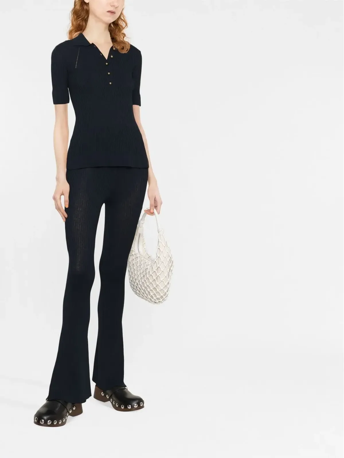 Stella McCartney リブニットポロトップ - 画像2