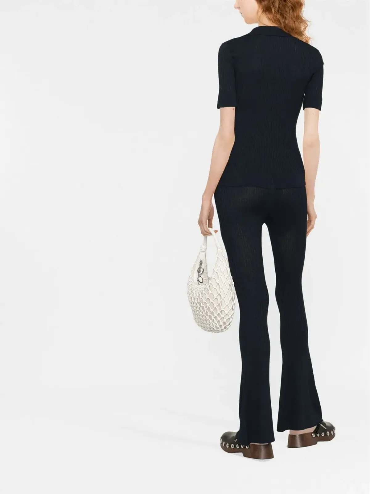 Stella McCartney リブニットポロトップ - 画像3