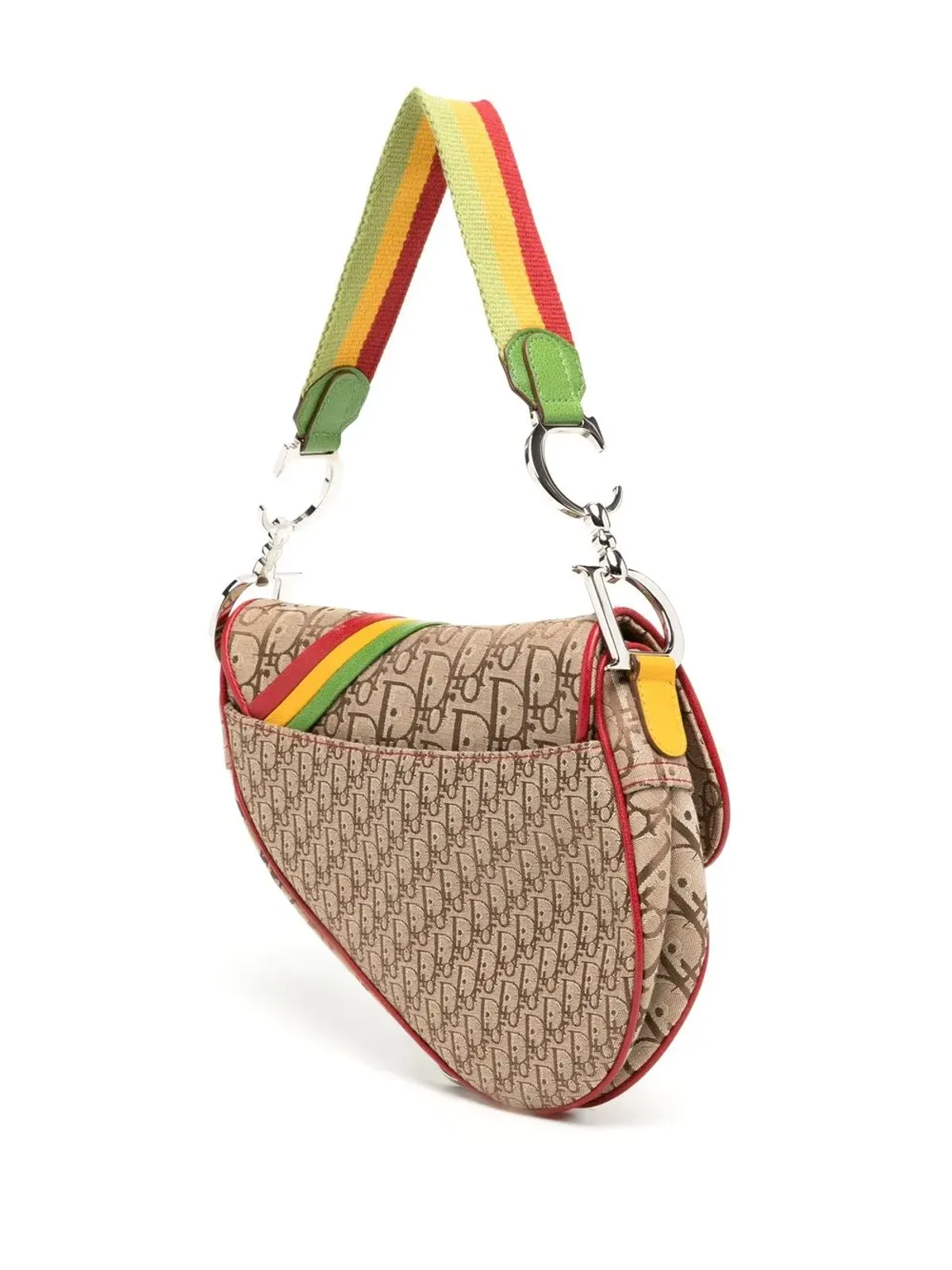 Christian Dior Pre-Owned ラスタ・トロッター サドルショルダーバッグ ブラウン - 画像3