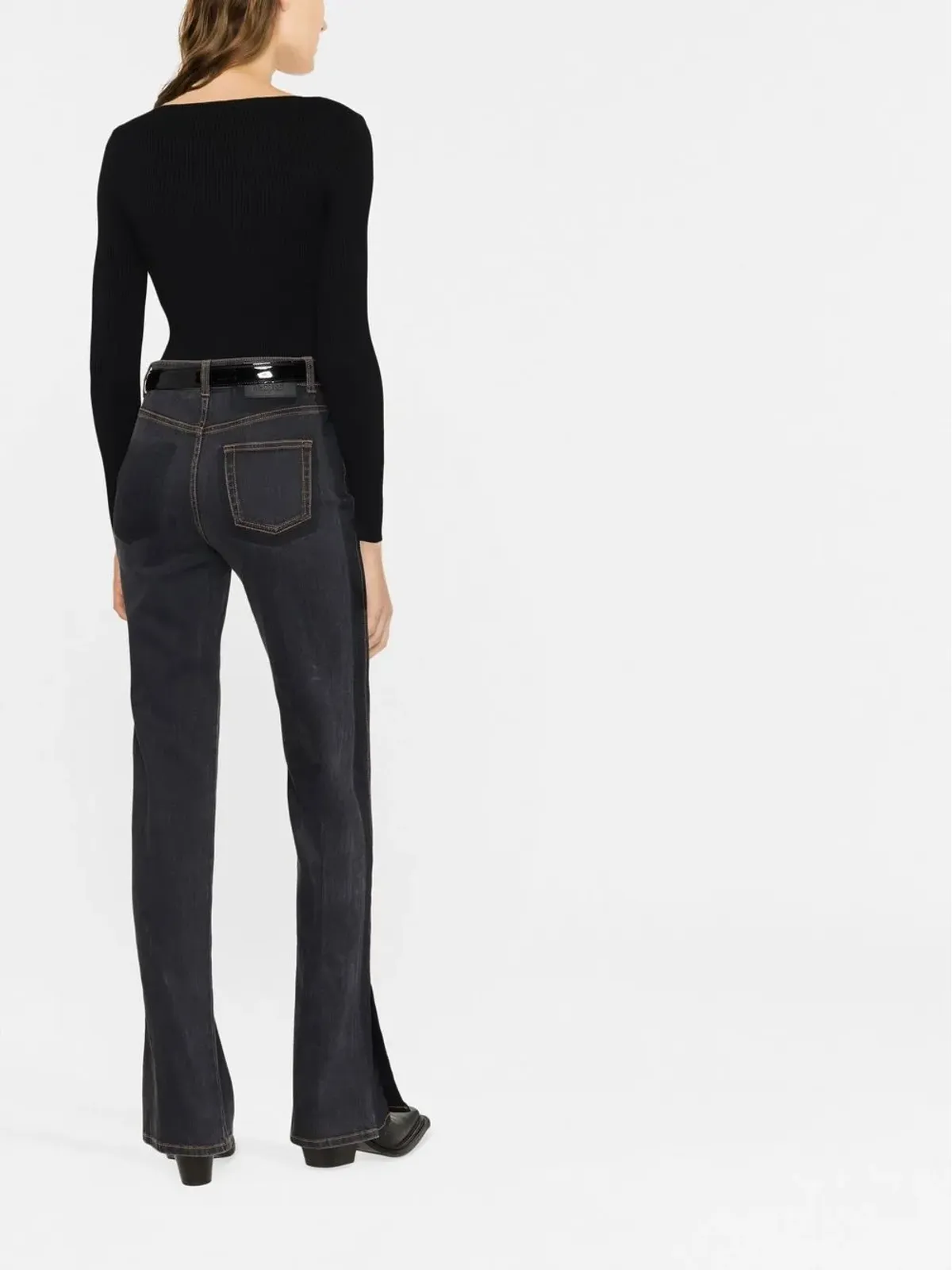 Alexander McQueen ロゴパッチ ブーツカットジーンズ - Black - 画像3