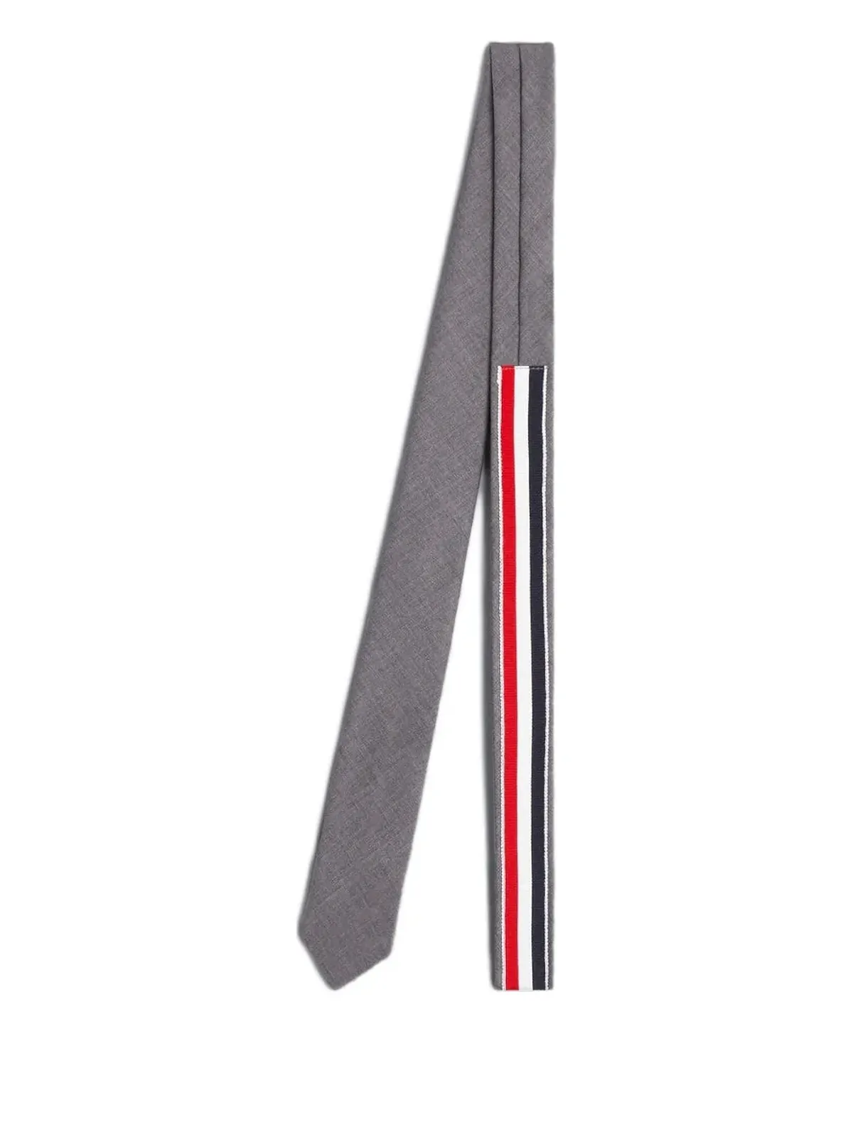 Thom Browne Kids スーパ 120s ツイル ネクタイ グレー - 画像2
