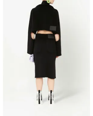 JW Anderson ウール混紡ミディ丈ペンシルスカート - ブラック - サムネイル4