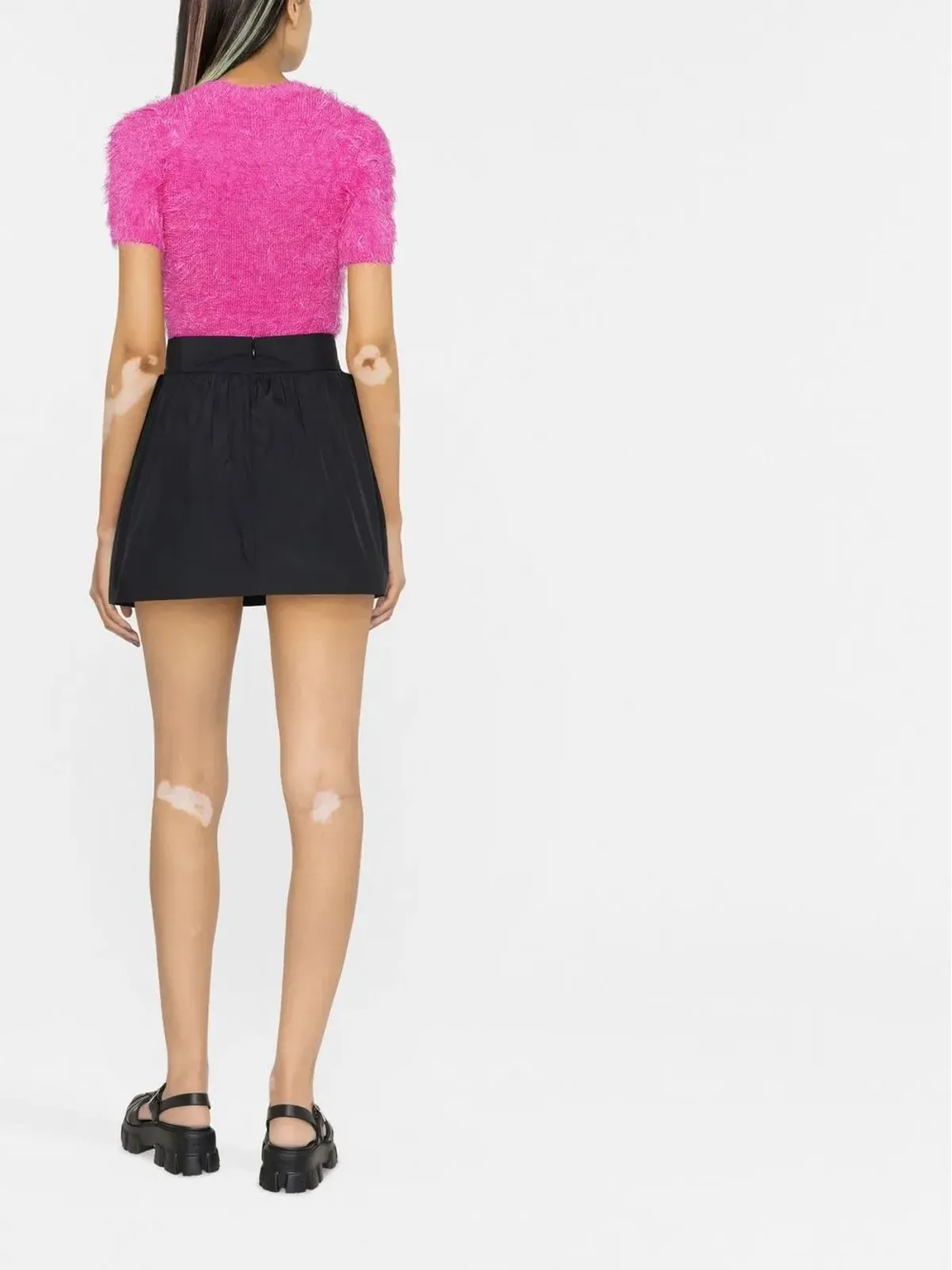 RED Valentino リボンディテールのタフタ ミニスカート - ブラック - 画像4