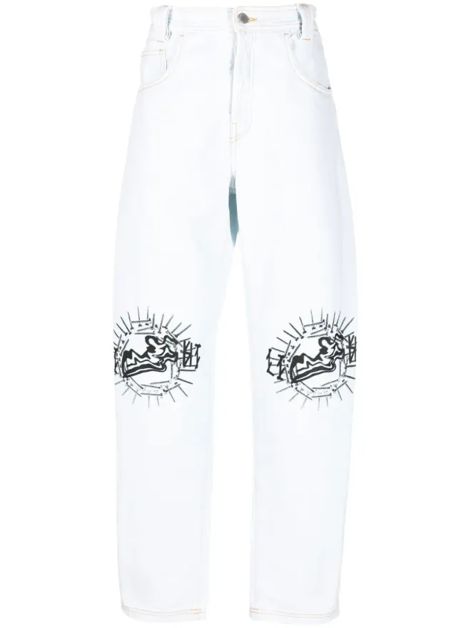 44 Label Group 44 LABEL GROUP グラフィックプリントストレートジーンズの商品画像