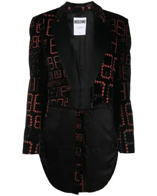 Moschino ビンテージ 2010年 ナンバープリント アシンメトリックジャケット - ブラック - サムネイル1