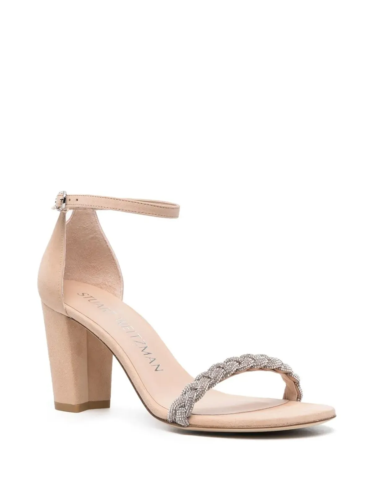 Stuart Weitzman ヌディストカーブ 80mm クリスタル付きエンベリッシュドサンダル - 画像2