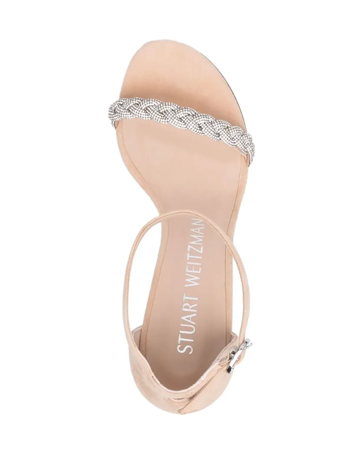 Stuart Weitzman ヌディストカーブ 80mm クリスタル付きエンベリッシュドサンダル - 画像4