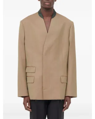 Maison Margiela ノーカラー・シングルブレスト ウールブレザー - サムネイル2