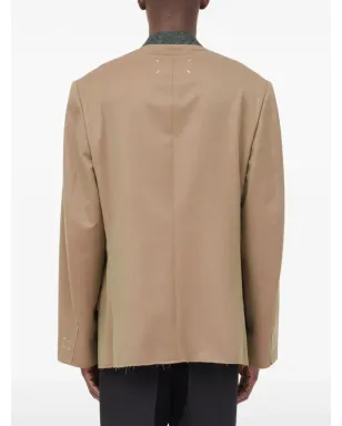 Maison Margiela ノーカラー・シングルブレスト ウールブレザー - サムネイル4