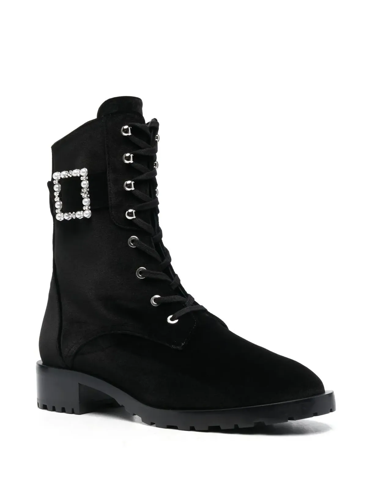 Stuart Weitzman 40mmバックル付きレースアップブーツ - 画像2