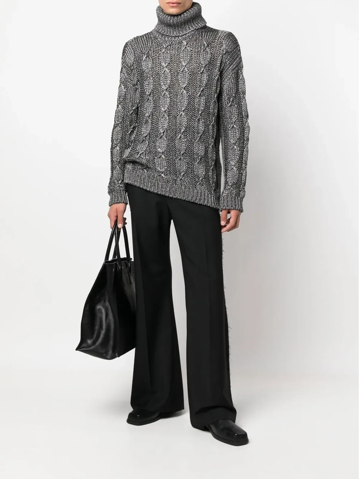 Saint Laurent ケーブルニット ロールネック セーター - 画像2