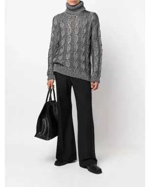 Saint Laurent ケーブルニット ロールネック セーター - サムネイル2