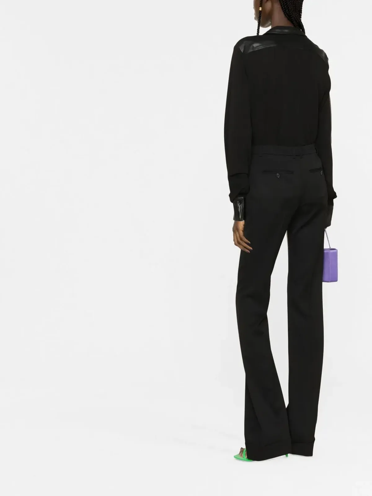 Victoria Beckham レザーアクセントシャツ - 画像4