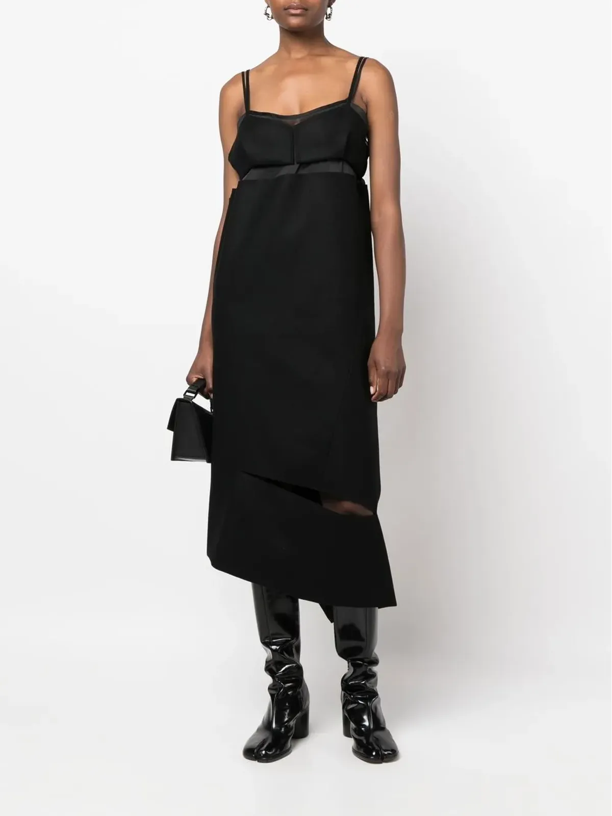 sacai アシンメトリックカットアウト ミディドレス - 画像2