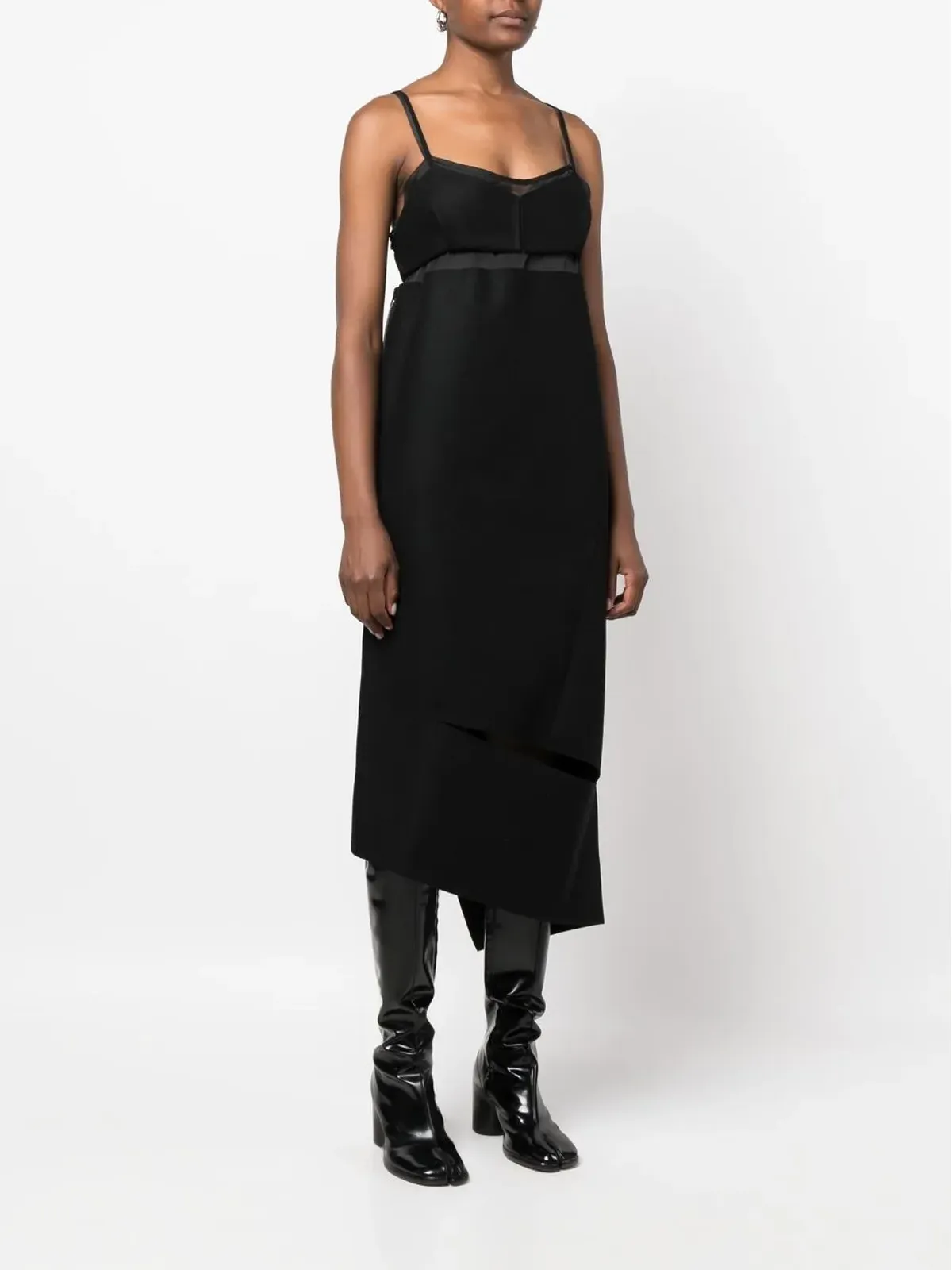 sacai アシンメトリックカットアウト ミディドレス - 画像3
