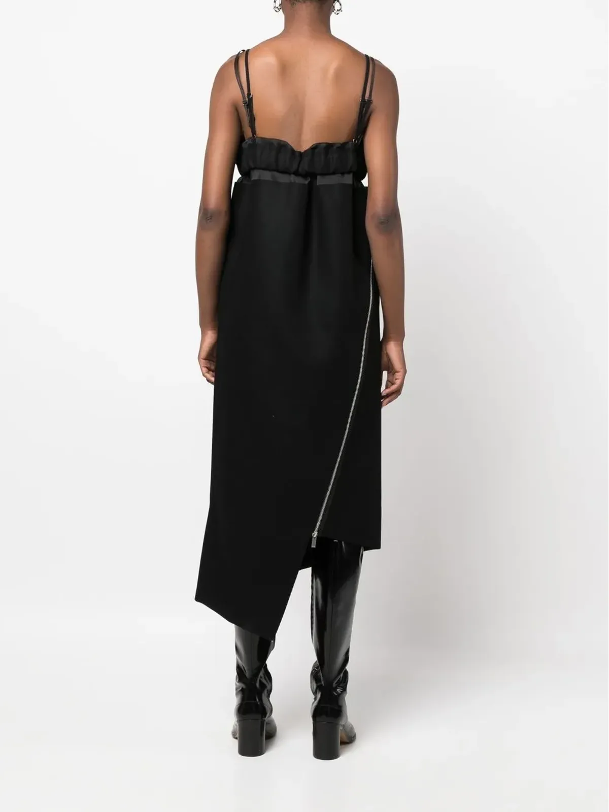 sacai アシンメトリックカットアウト ミディドレス - 画像4