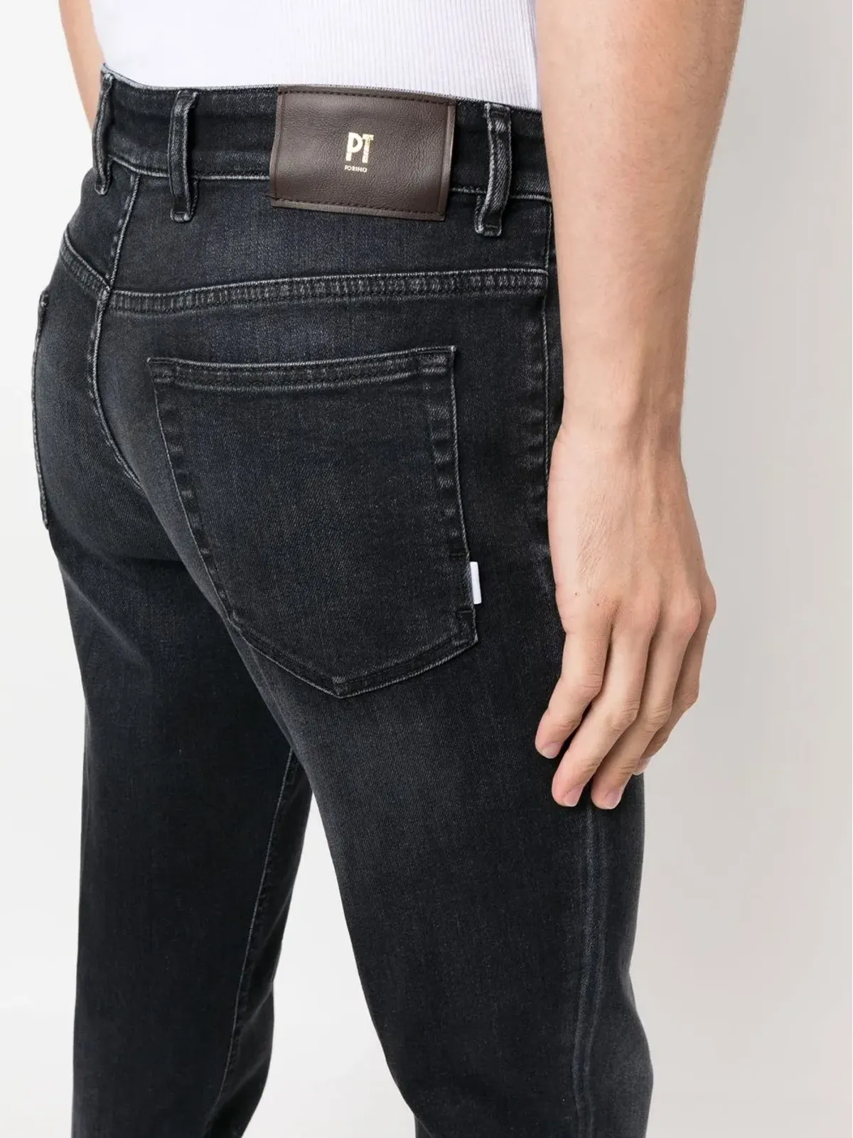 PT Torino ロゴパッチ ストレートレッグジーンズ - 画像5