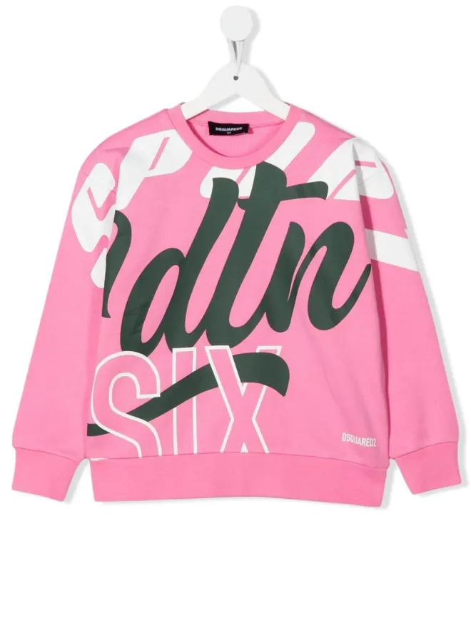 DSQUARED2 KIDS DSQUARED2 KIDS テキストプリント クルーネック スウェットシャツ - ピンクの商品画像