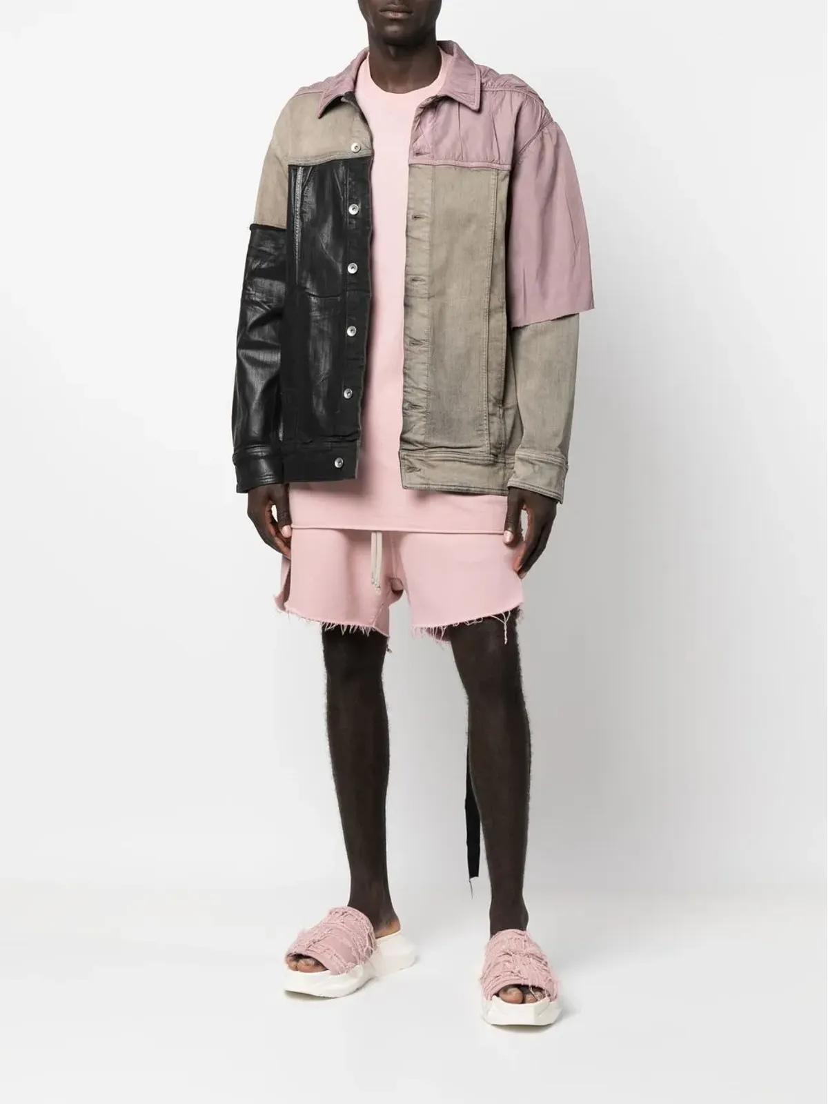 Rick Owens DRKSHDW ジャンボ ワーカー パッチワークジャケット - 画像2