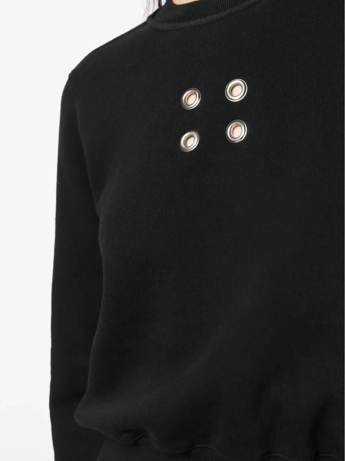 Rick Owens DRKSHDW アイレット装飾のクロップドスウェット - 画像5