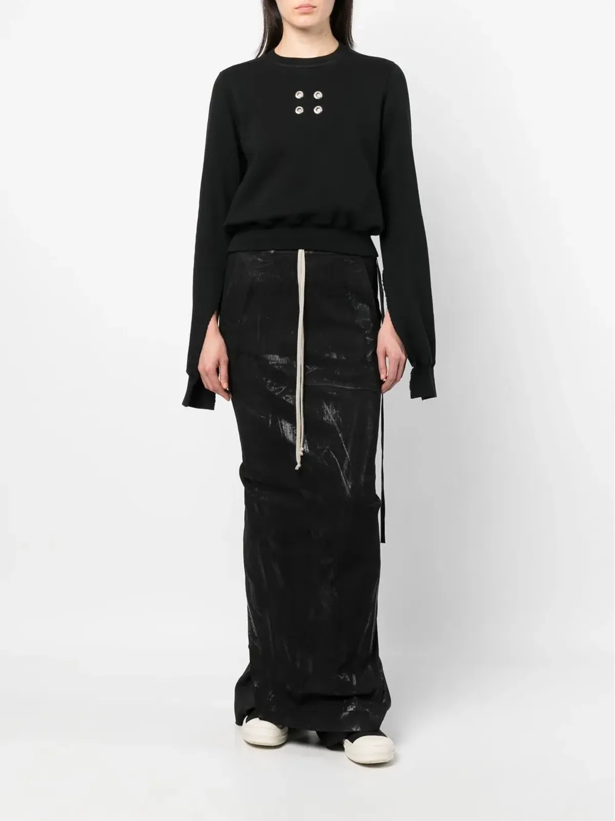 Rick Owens DRKSHDW アイレット装飾のクロップドスウェット - 画像2