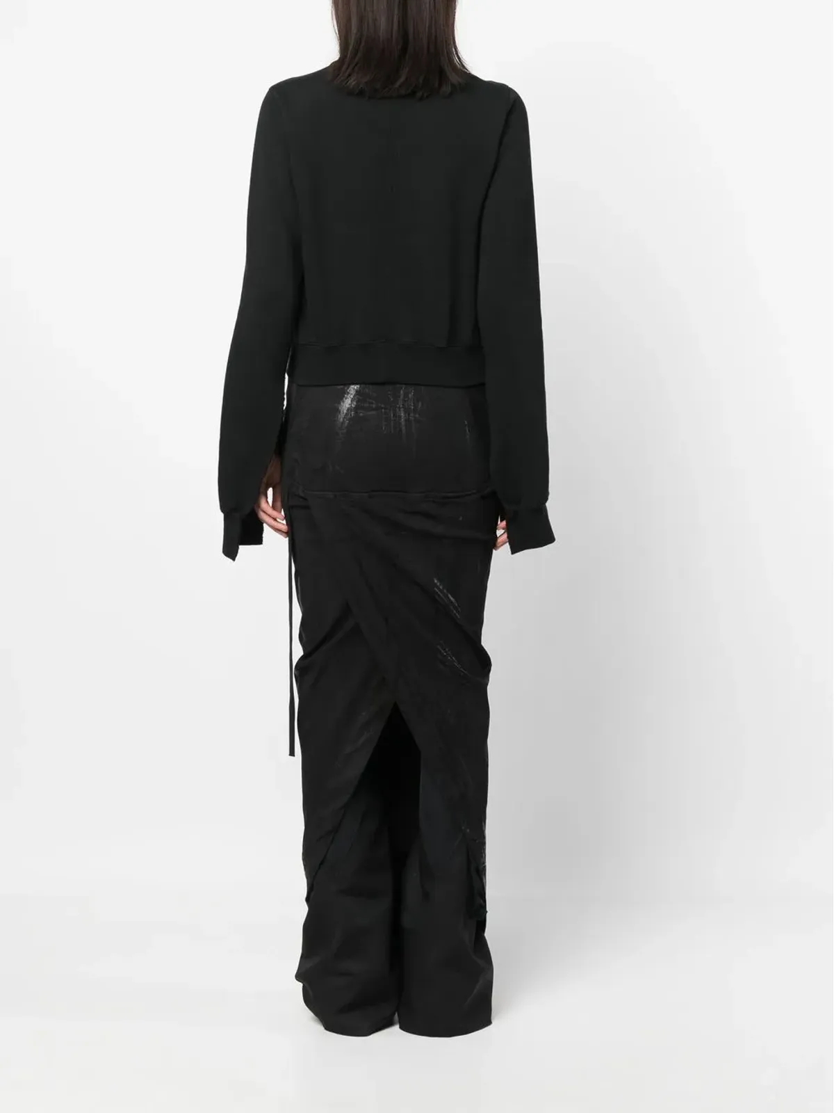 Rick Owens DRKSHDW アイレット装飾のクロップドスウェット - 画像4