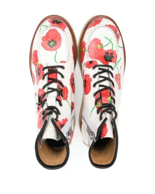 Kenzo ヤマ フローラルプリント レースアップ ブーツ ホワイト - サムネイル4