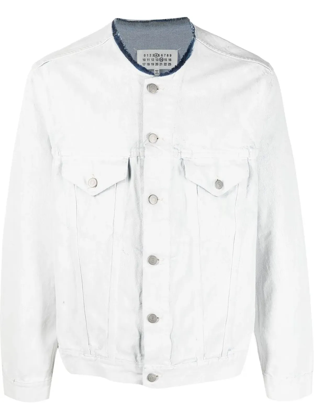 Maison Margiela ノーカラーデニムジャケット - White - 画像1