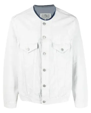 Maison Margiela ノーカラーデニムジャケット - White - サムネイル1