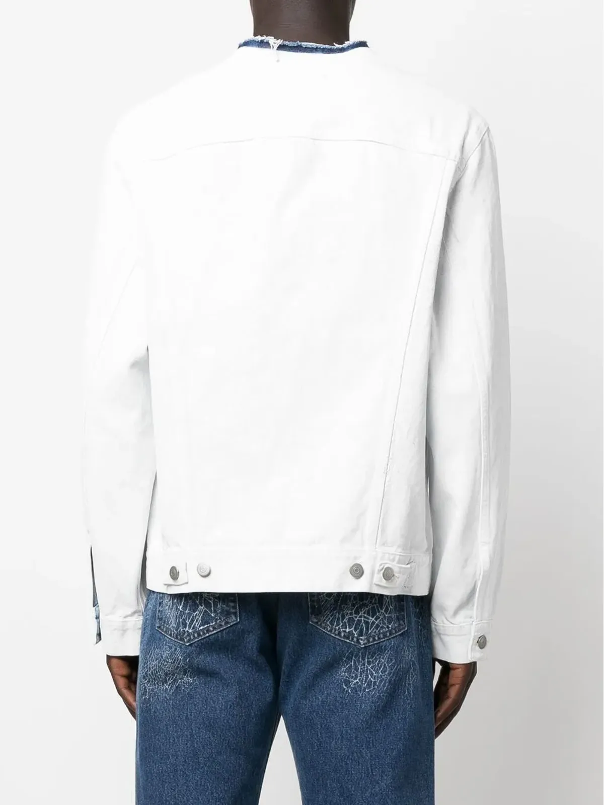 Maison Margiela ノーカラーデニムジャケット - White - 画像5